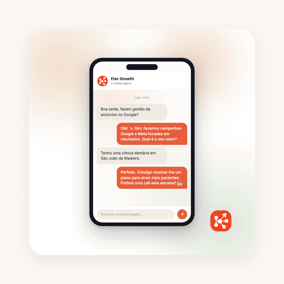 Chatbot de inteligência artificial para site e WhatsApp de empresas