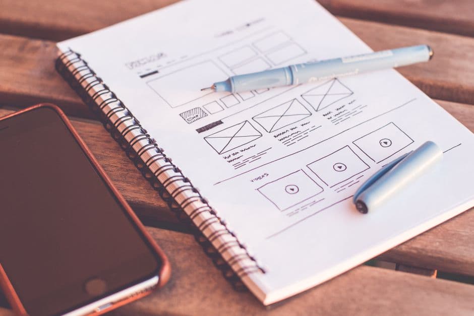 Wireframe de design de landing page focada em conversão