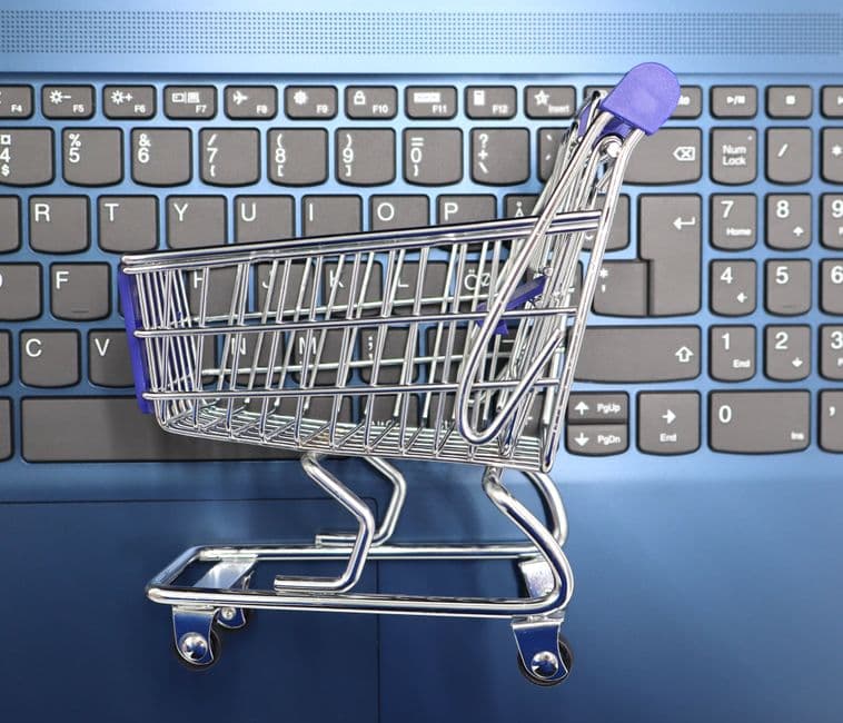 Carrinho de compras abandonado num website de e-commerce